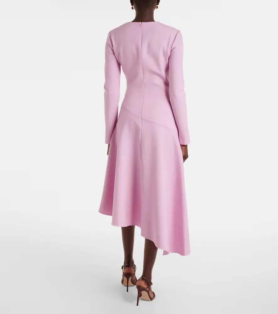 Oscar de la Renta Asymmetric wool-blend cocktail dress | Thumbnail 4 Oscar de la Renta Asymmetric wool-blend cocktail dress | Thumbnail 4