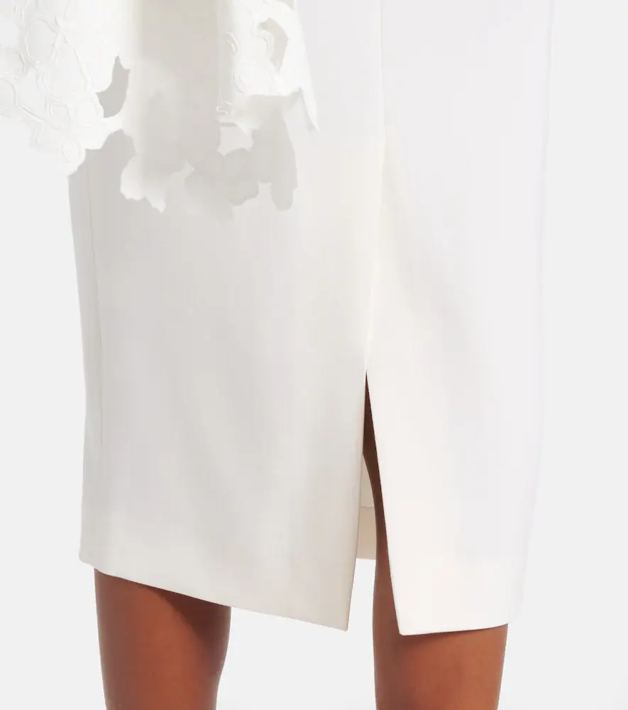 Oscar de la Renta Cape-detail wool-blend midi dress | Thumbnail 2
