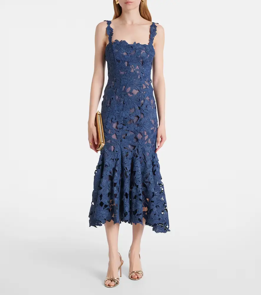 Oscar de la Renta Guipure lace midi dress | Thumbnail 4