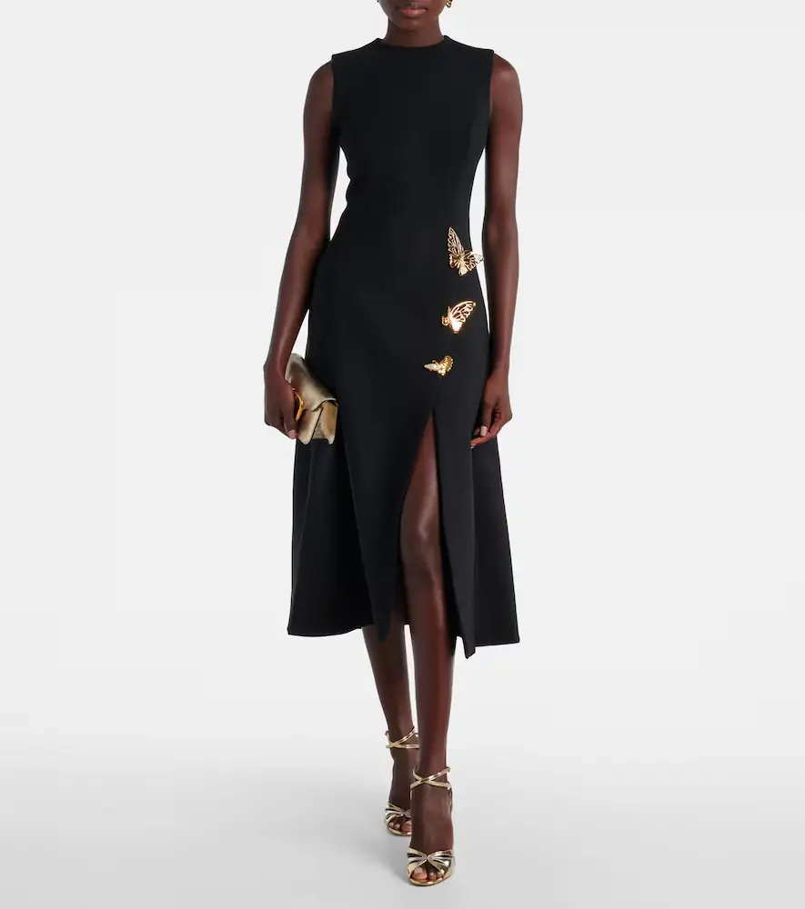 Oscar de la Renta Embellished wool-blend cocktail dress | Thumbnail 2