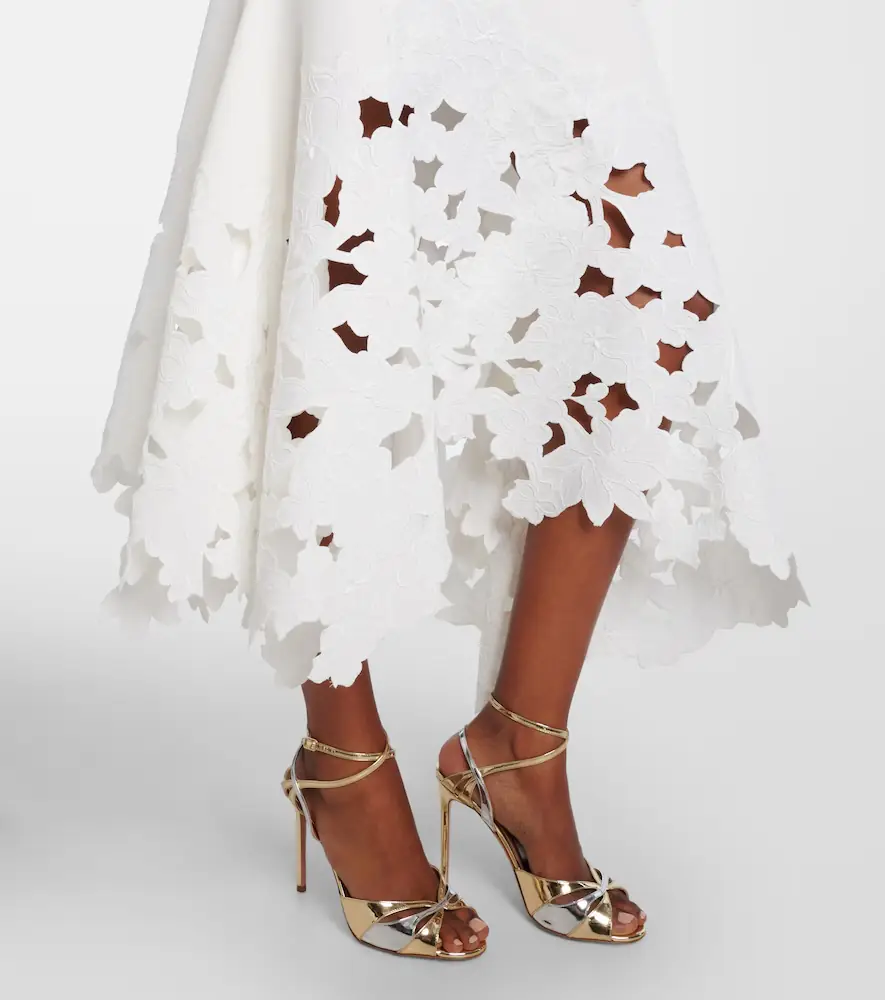Oscar de la Renta Lace-trimmed asymmetric midi dress | Thumbnail 6