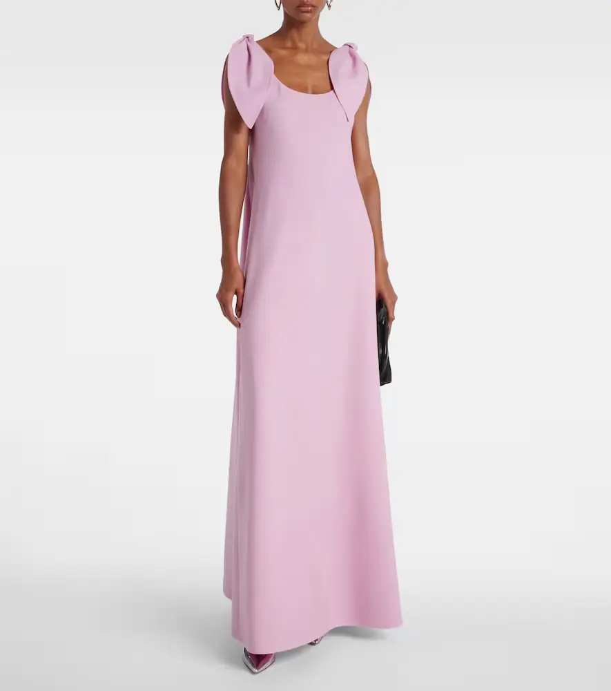 Oscar de la Renta Bow-detail wool-blend maxi dress | Thumbnail 2