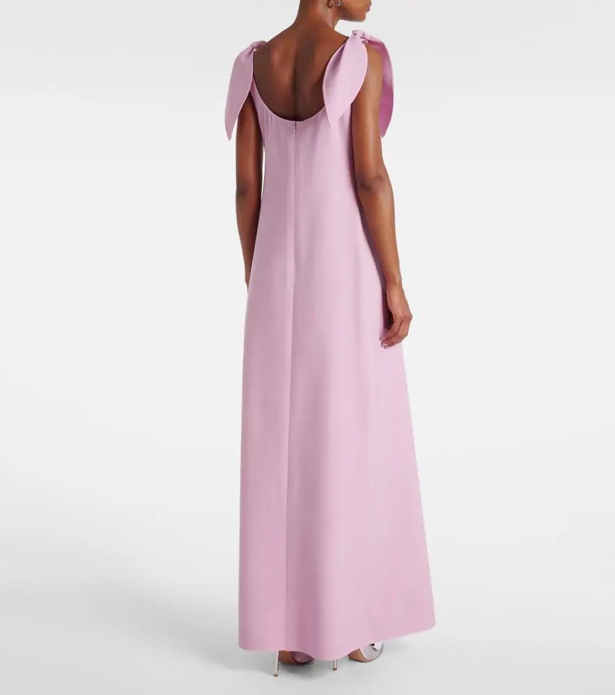 Oscar de la Renta Bow-detail wool-blend maxi dress | Thumbnail 5