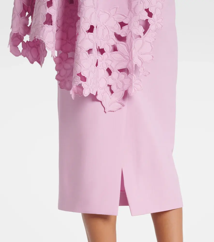 Oscar de la Renta Cape-detail wool-blend midi dress | Thumbnail 5