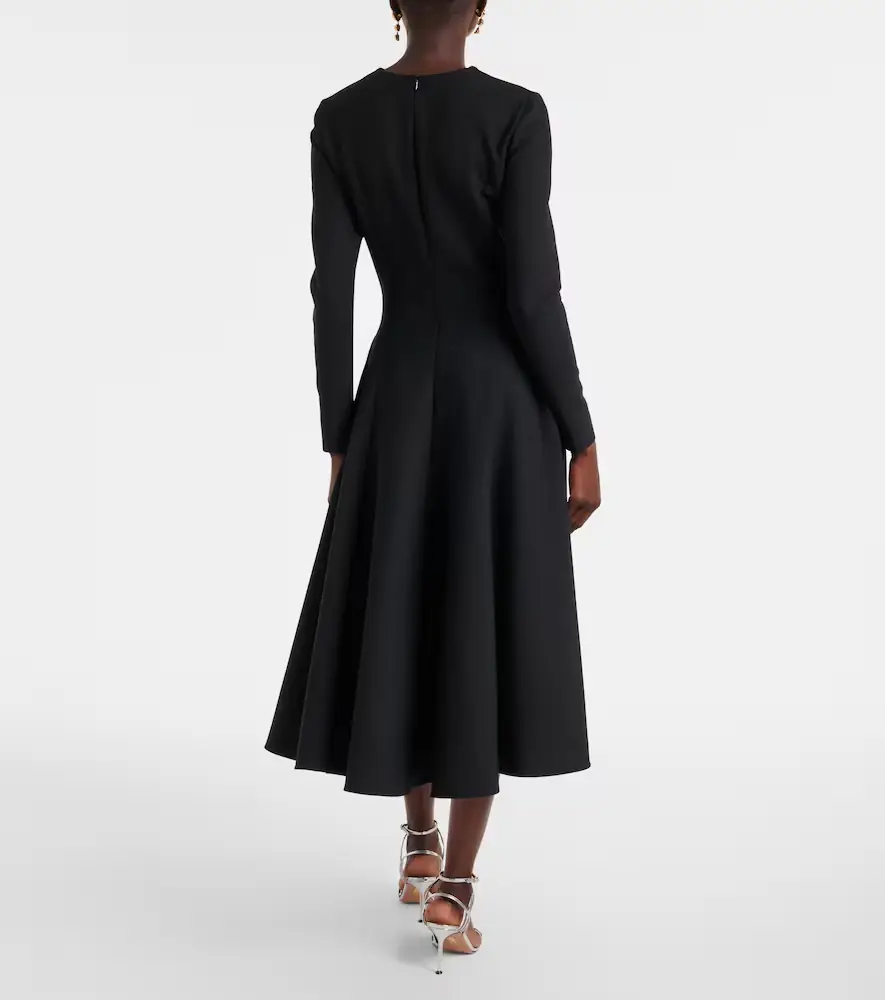 Oscar de la Renta Cutout wool-blend cocktail dress | Thumbnail 4