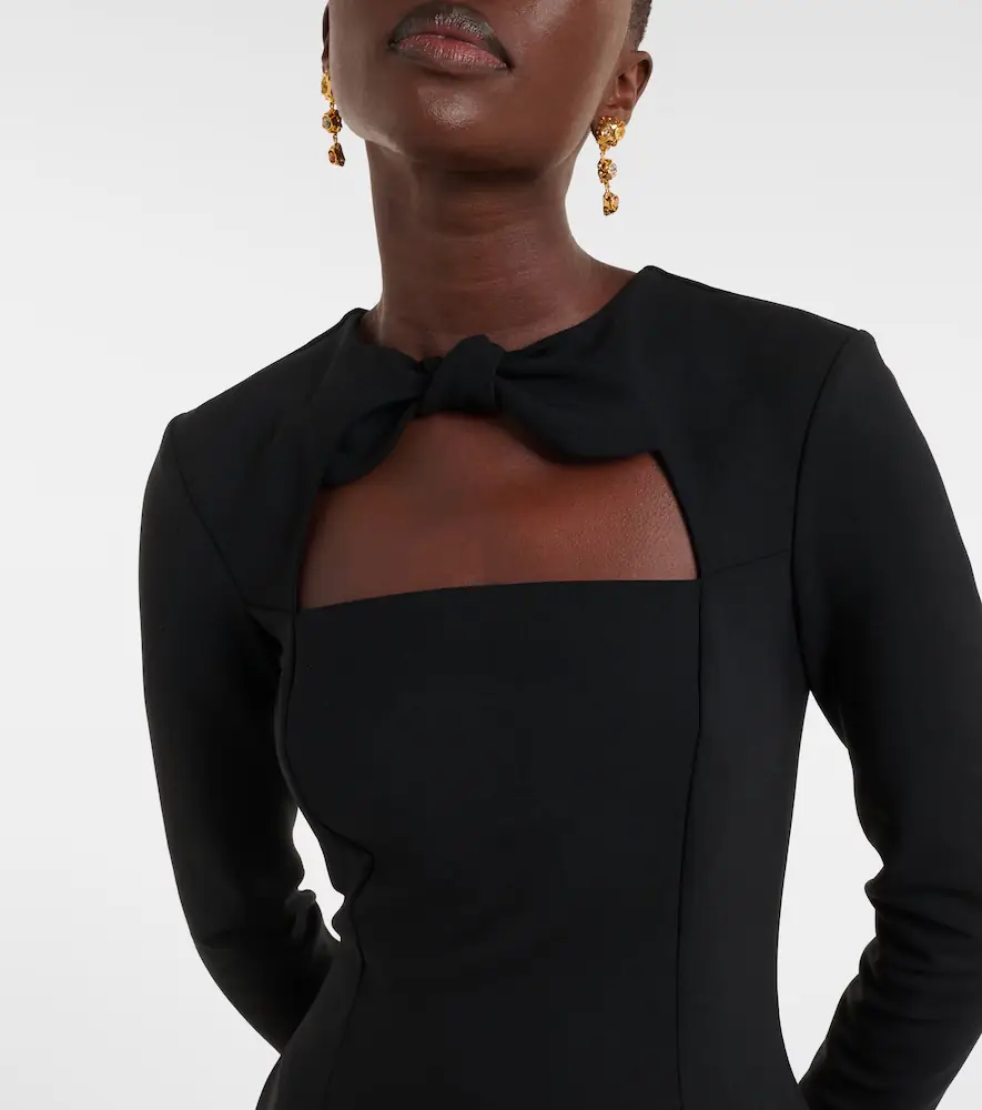 Oscar de la Renta Cutout wool-blend cocktail dress | Thumbnail 5