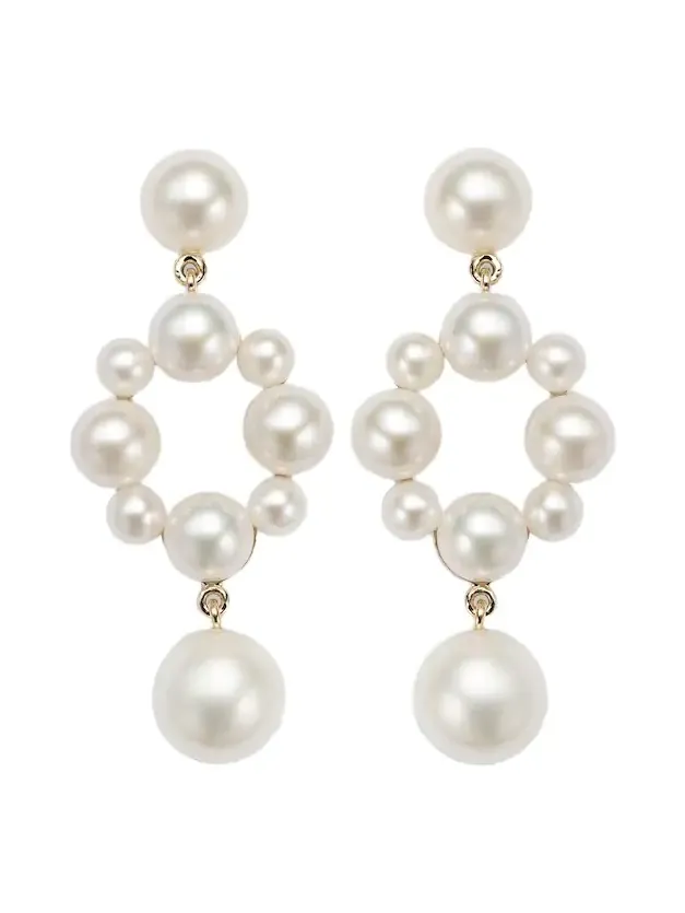 14kt gold earrings with freshwater pearls 14kt gold earrings with freshwater pearls