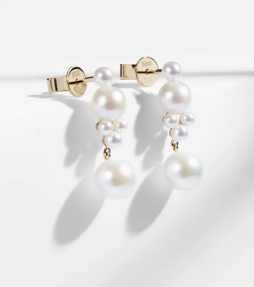 Sophie Bille Brahe Luna 14kt gold earrings with freshwater pearls | Thumbnail 3