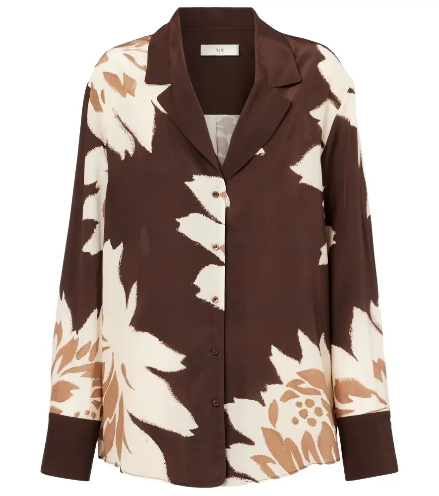 SIR Floral silk satin shirt | Image 1 SIR Floral silk satin shirt | Image 1