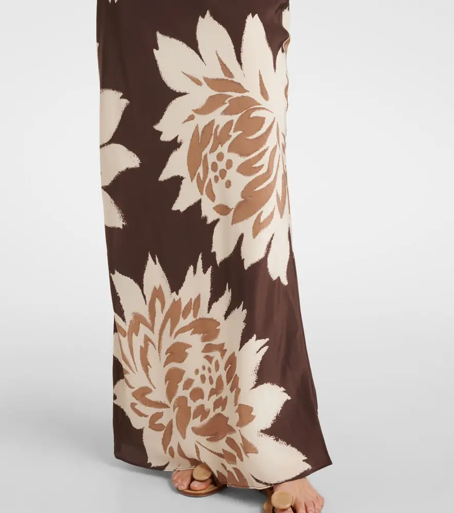 SIR. Floral silk satin maxi skirt | Thumbnail 3