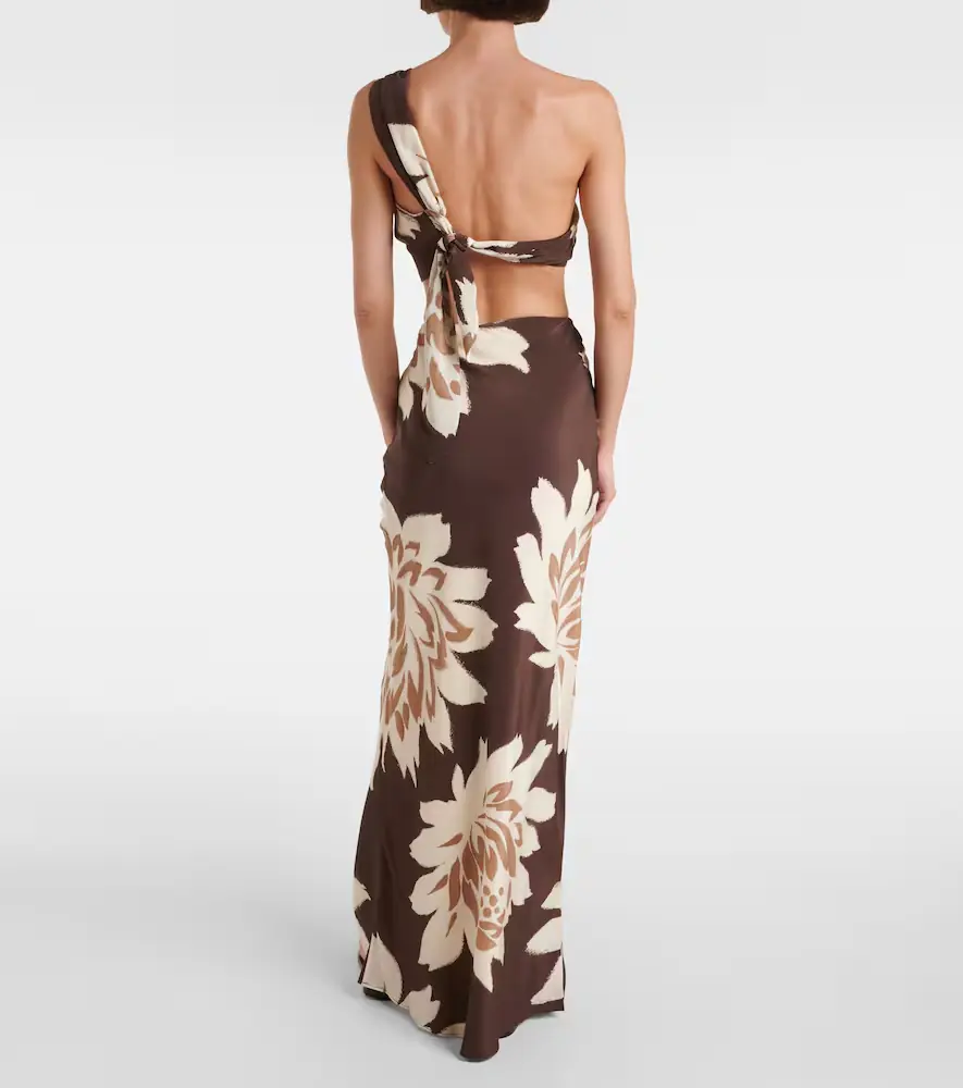 SIR. Floral silk satin maxi skirt | Thumbnail 5