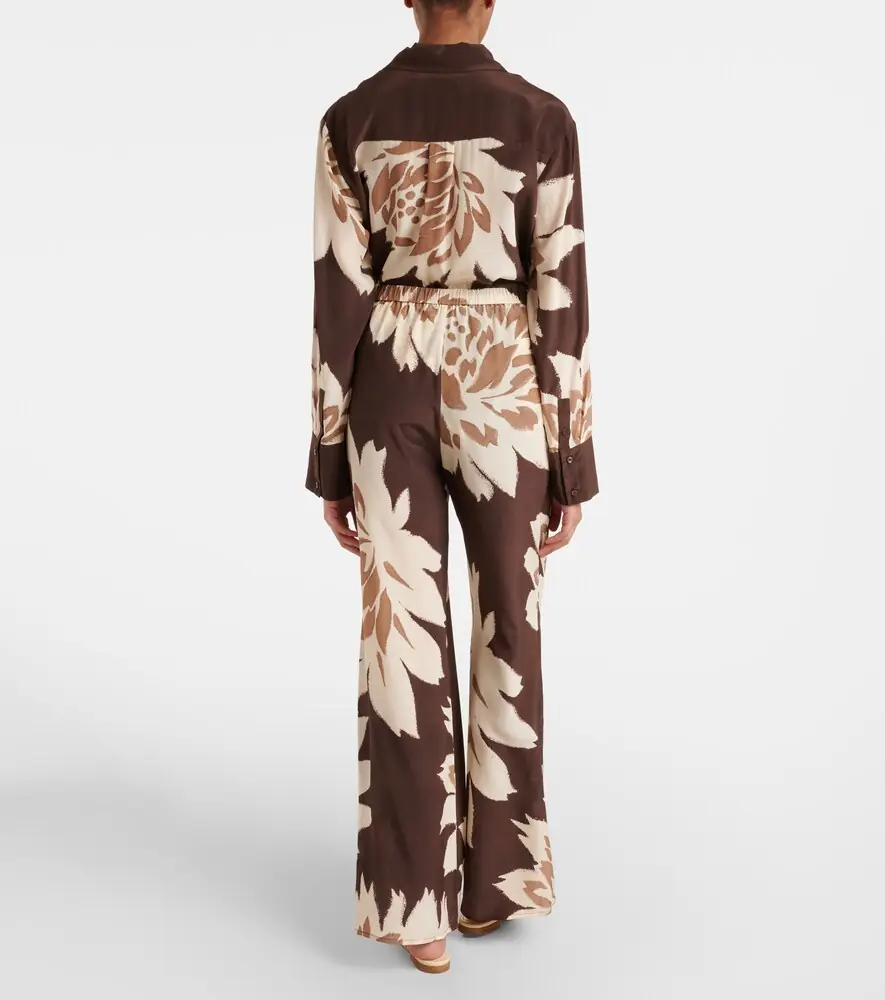SIR. Floral silk satin wide-leg pants | Thumbnail 4