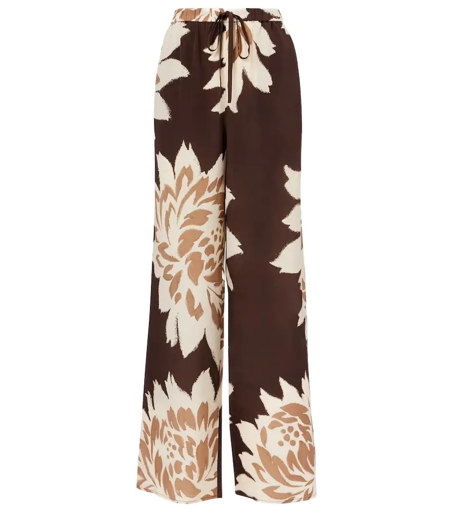 SIR Floral silk satin wide-leg pants | Image 1 SIR Floral silk satin wide-leg pants | Image 1