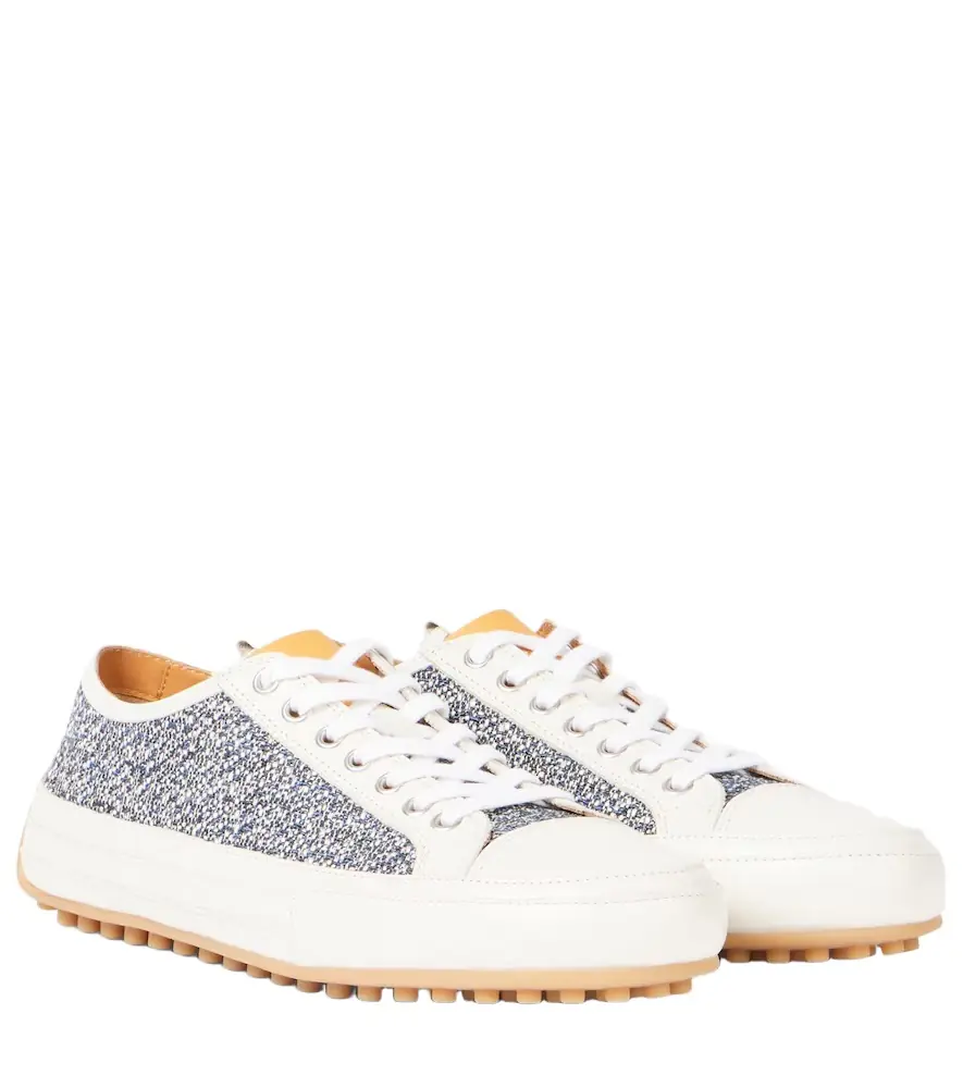 Tod's Tweed and leather sneakers