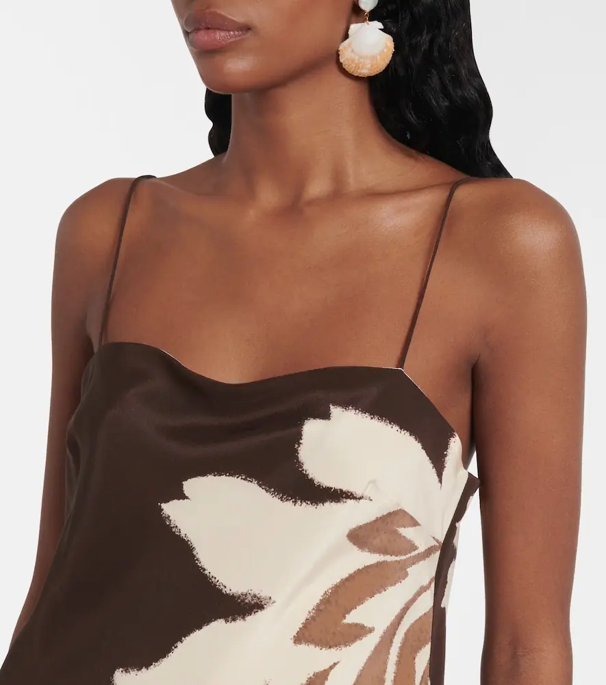SIR. Floral silk satin slip dress | Thumbnail 2