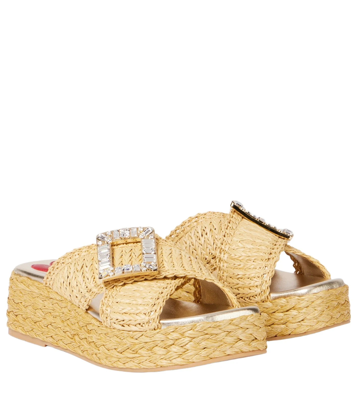 Embellished raffia espadrille slides Embellished raffia espadrille slides