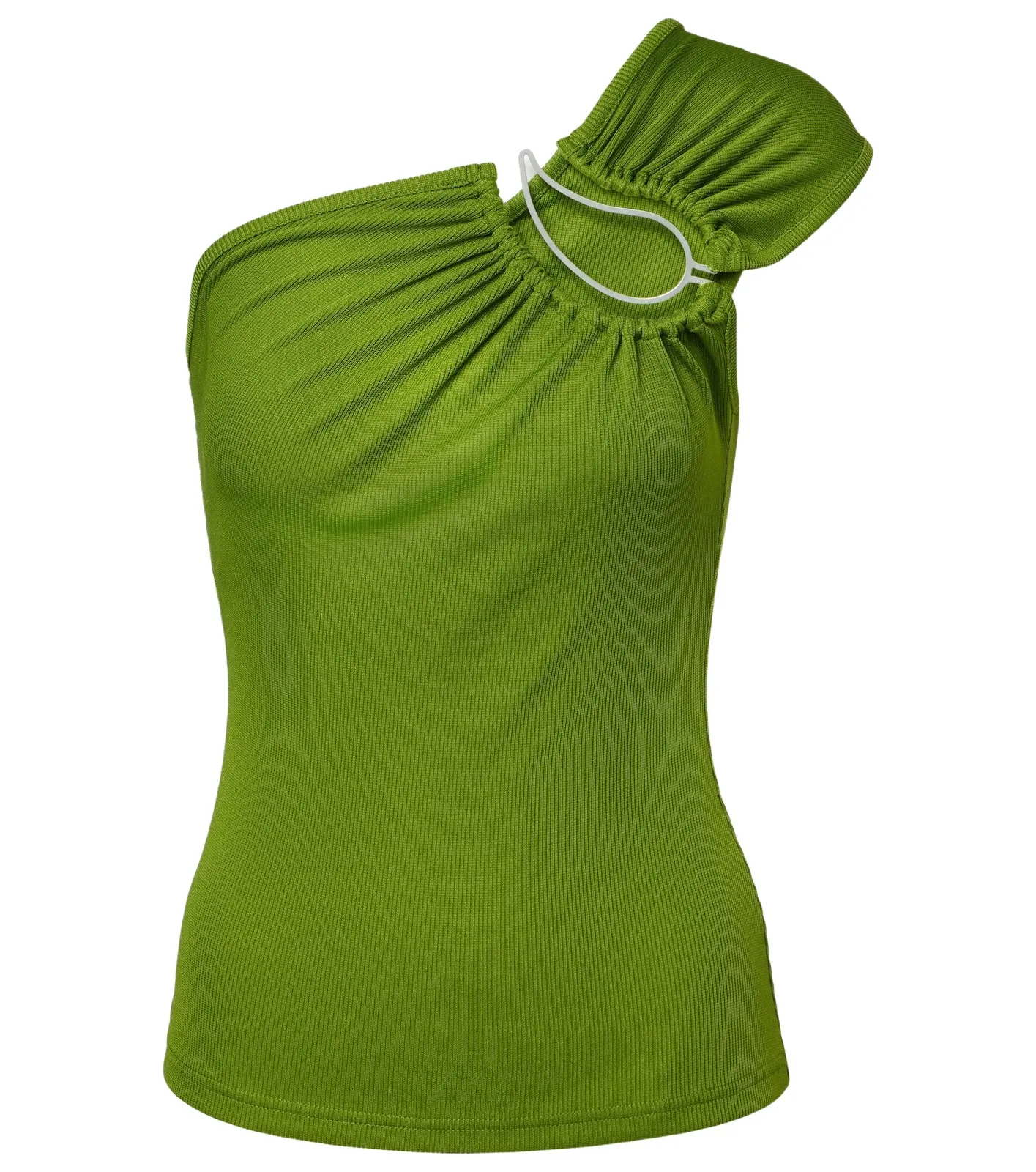 Paisley asymmetric gathered top