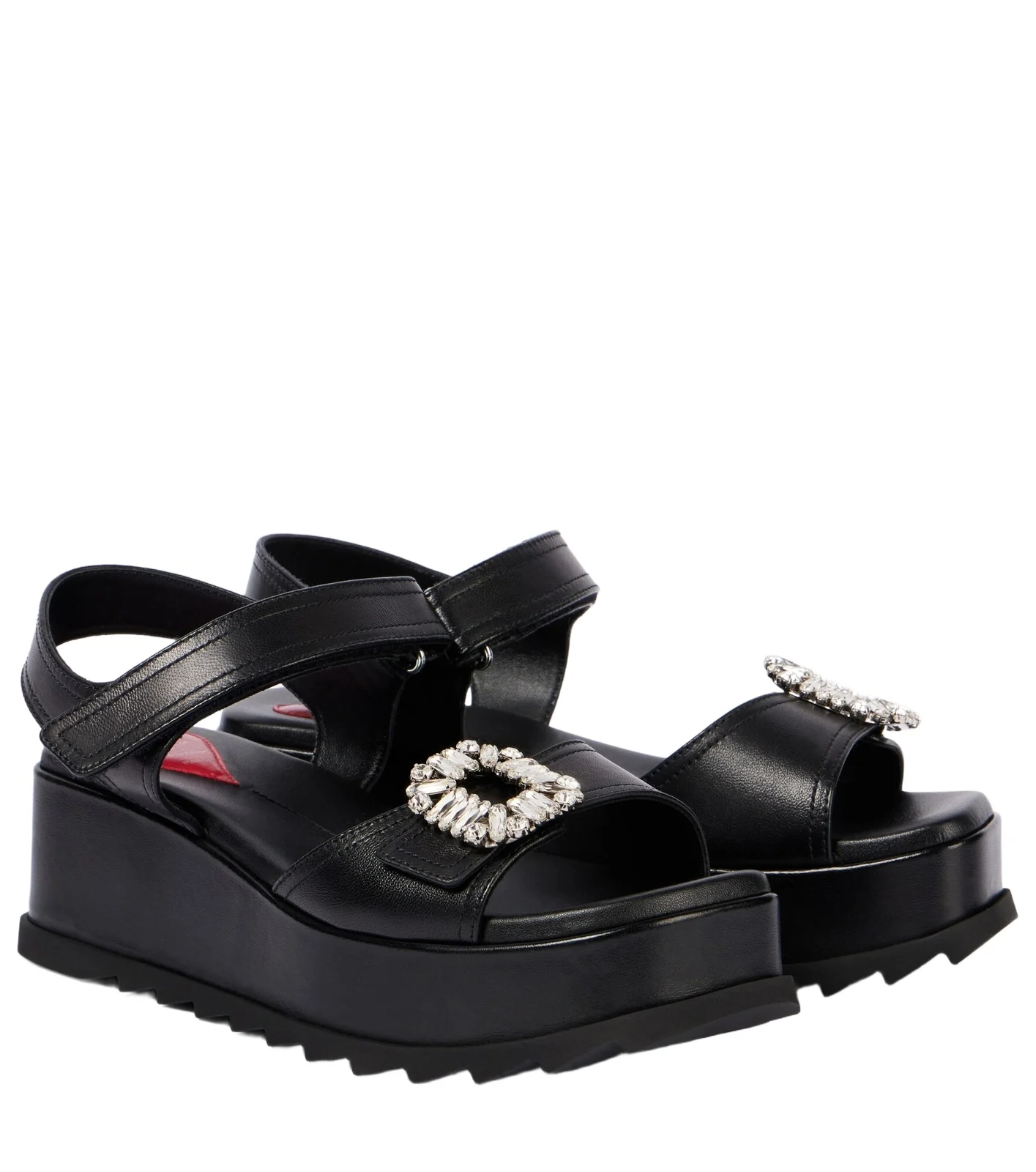 Slidy Viv' embellished leather wedge sandals Slidy Viv' embellished leather wedge sandals