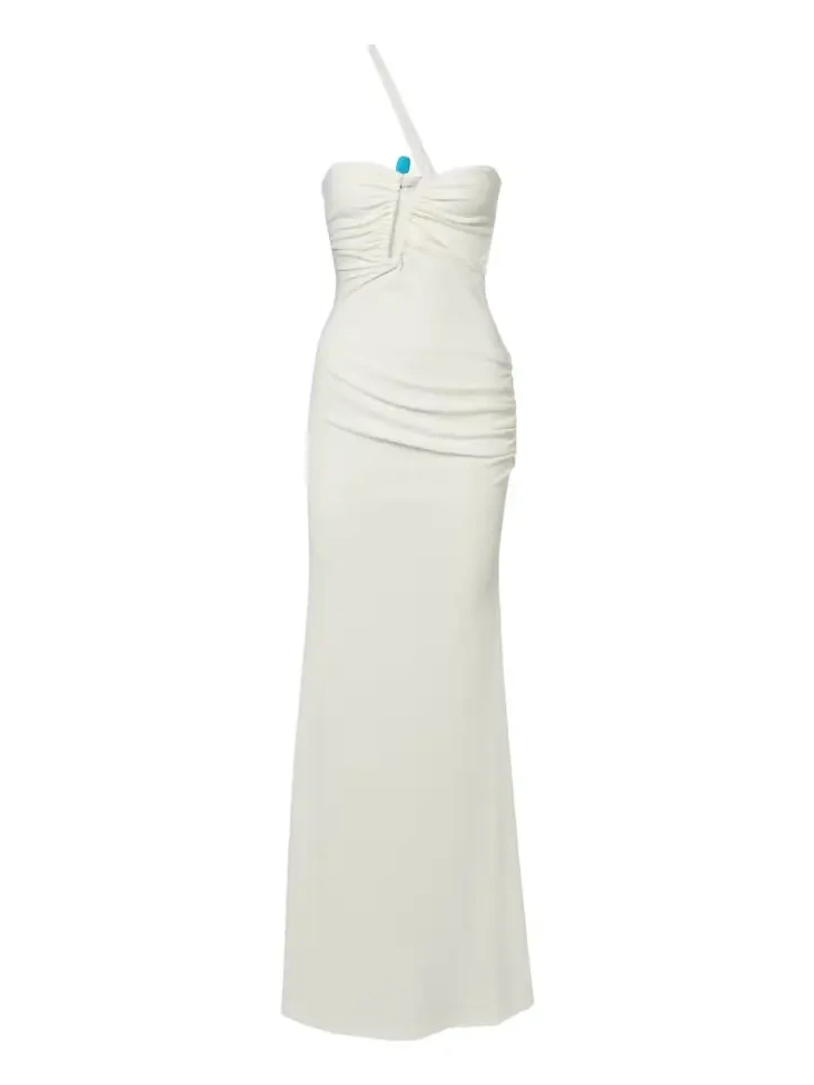 Crystal Pin Cutaway embellished maxi dress