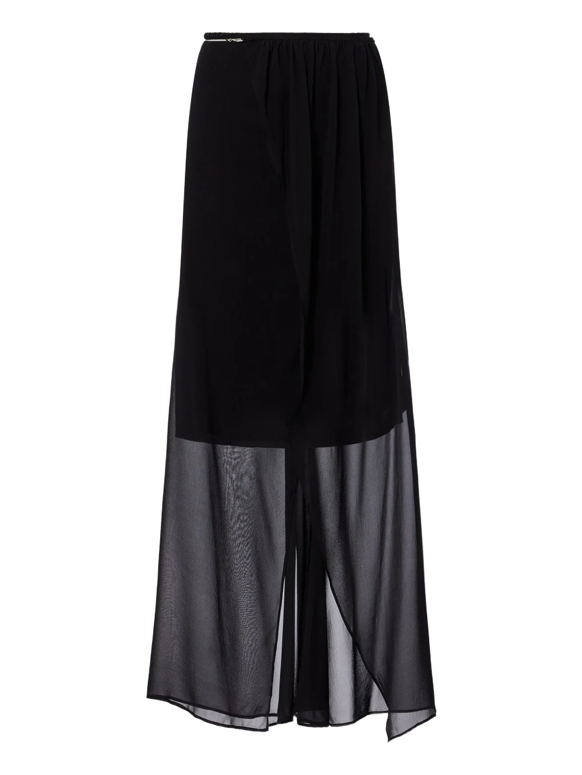 Chain-detail silk georgette wrap skirt Chain-detail silk georgette wrap skirt