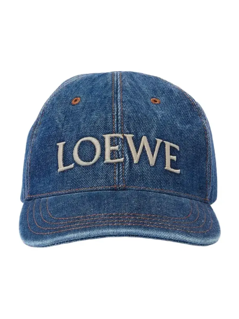 Logo denim baseball cap