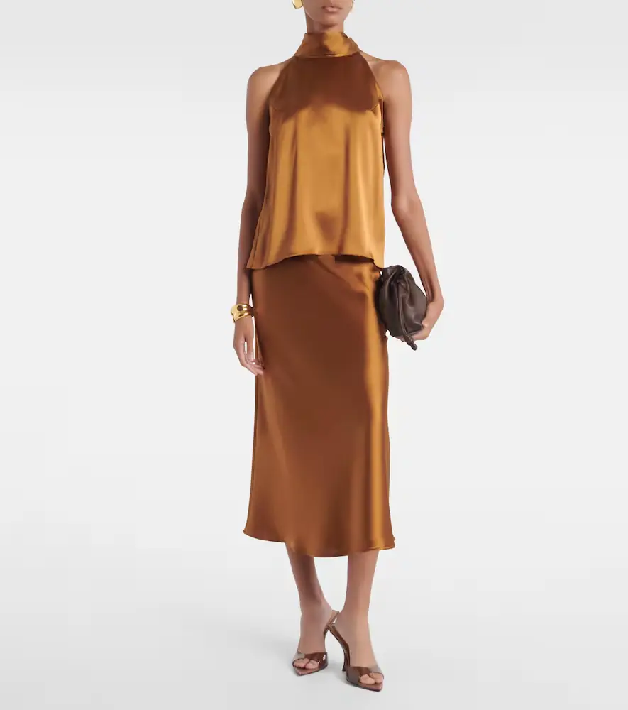 Galvan Valletta satin slip skirt | Thumbnail 2