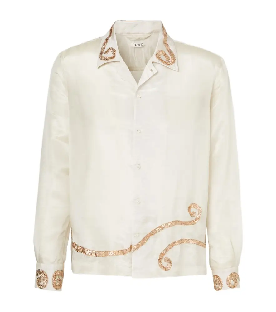 BODE Lido appliqué semi-sheer shirt | Image 1 BODE Lido appliqué semi-sheer shirt | Image 1
