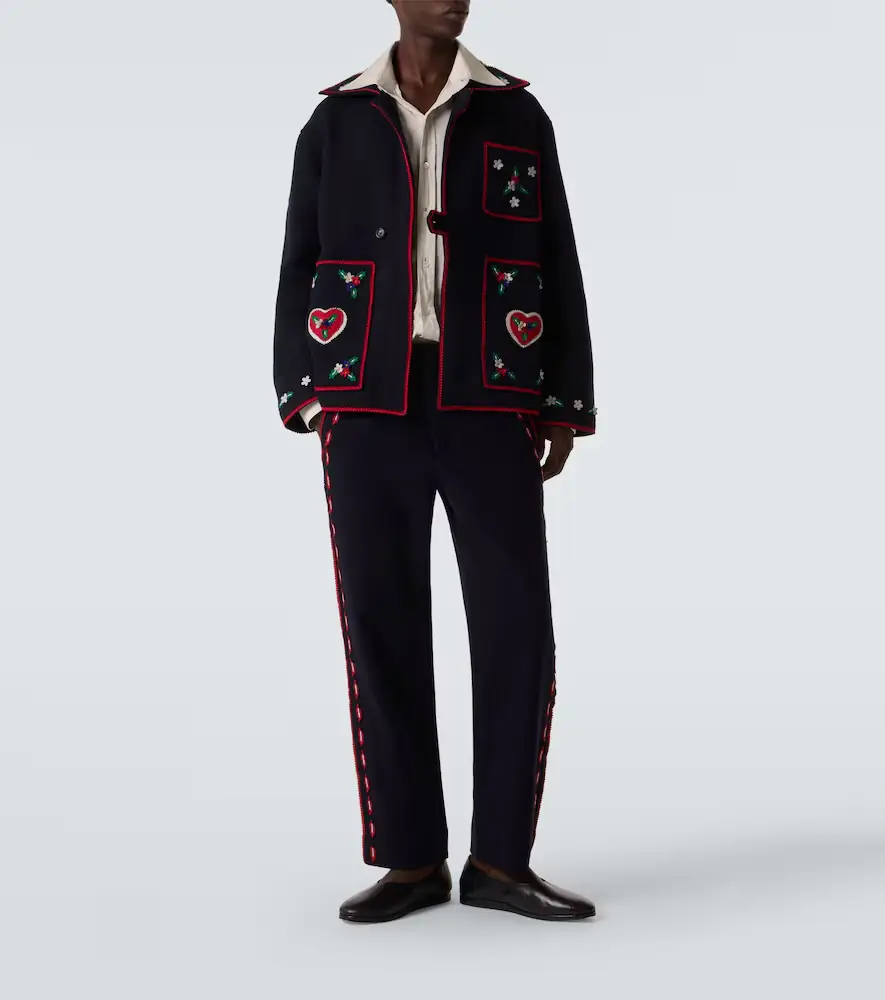 Bode Carroll embroidered wool straight pants | Thumbnail 5 Bode Carroll embroidered wool straight pants | Thumbnail 5