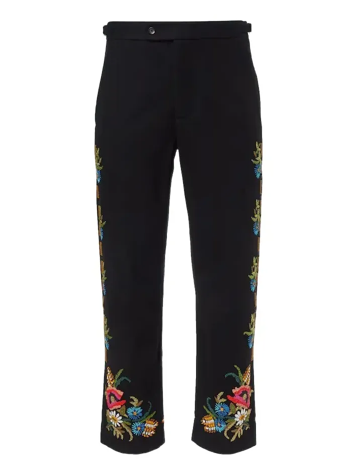 Beaded Aquitaine wool straight pants Beaded Aquitaine wool straight pants