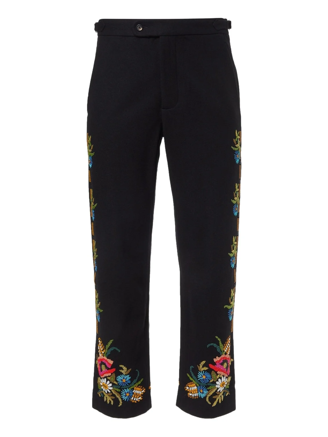 BODE Beaded Aquitaine wool straight pants