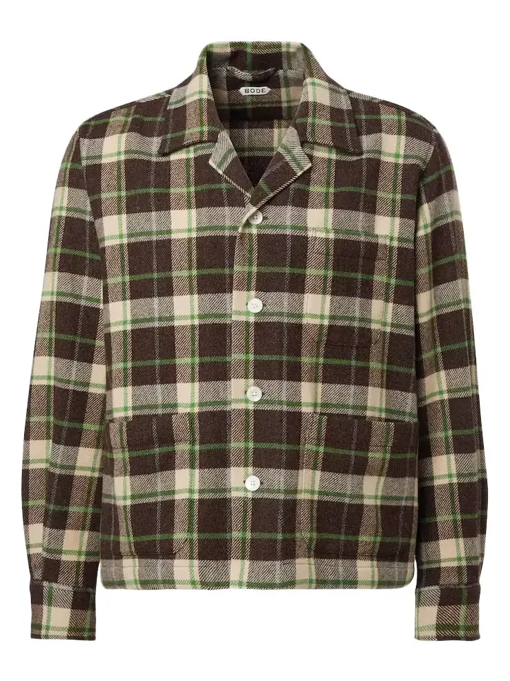 Woodcrest plaid wool flannel overshirt