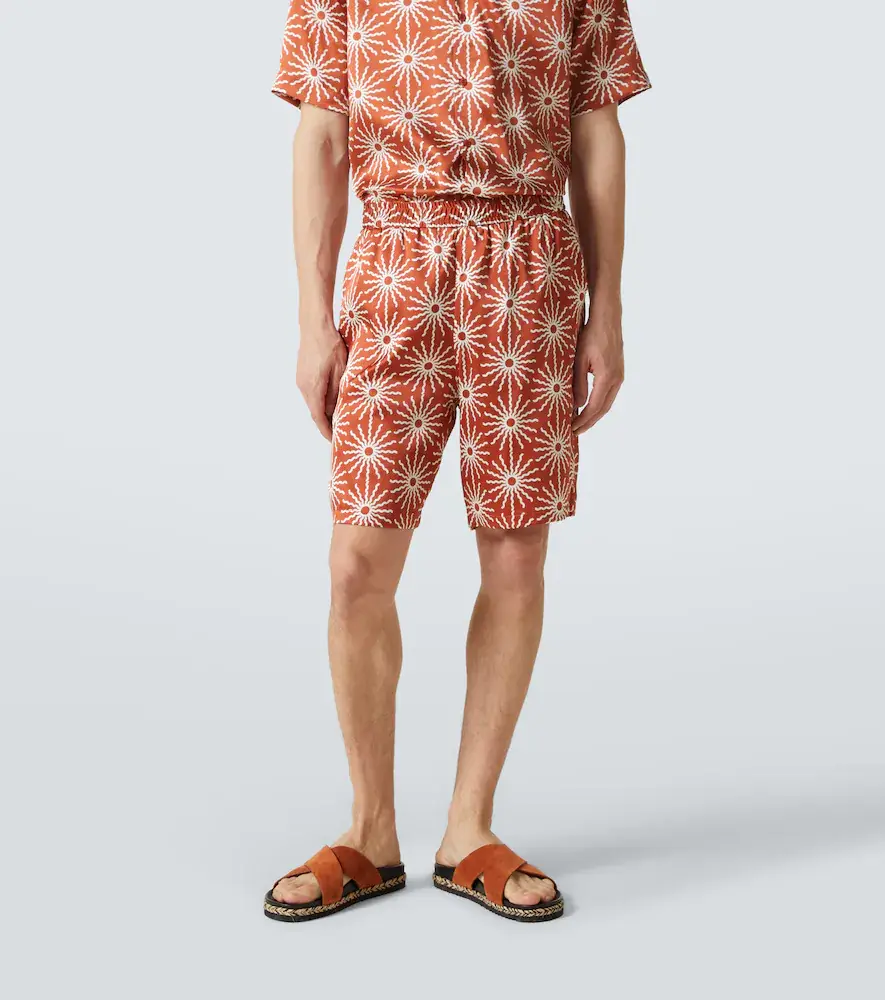 Frescobol Carioca Palma printed silk-blend shorts | Thumbnail 3