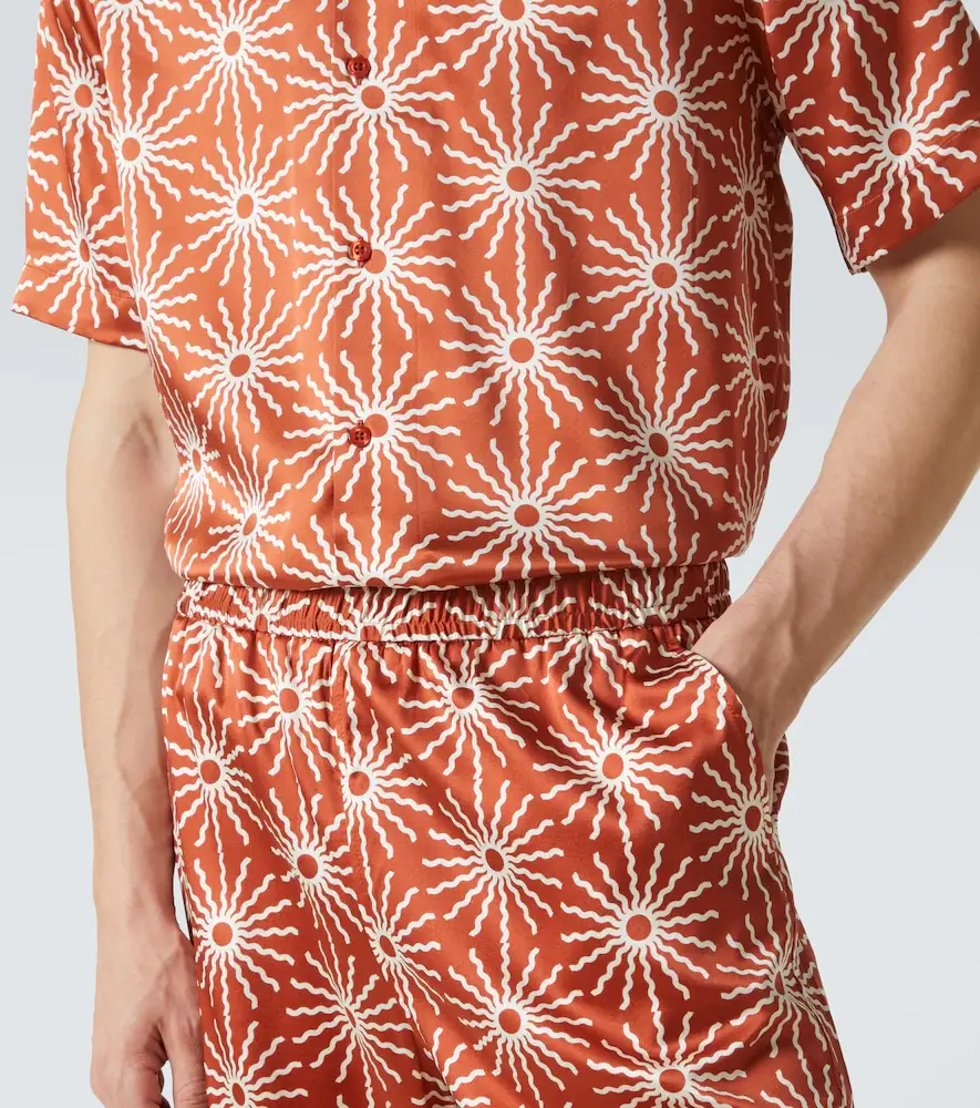 Frescobol Carioca Palma printed silk-blend shorts | Thumbnail 5