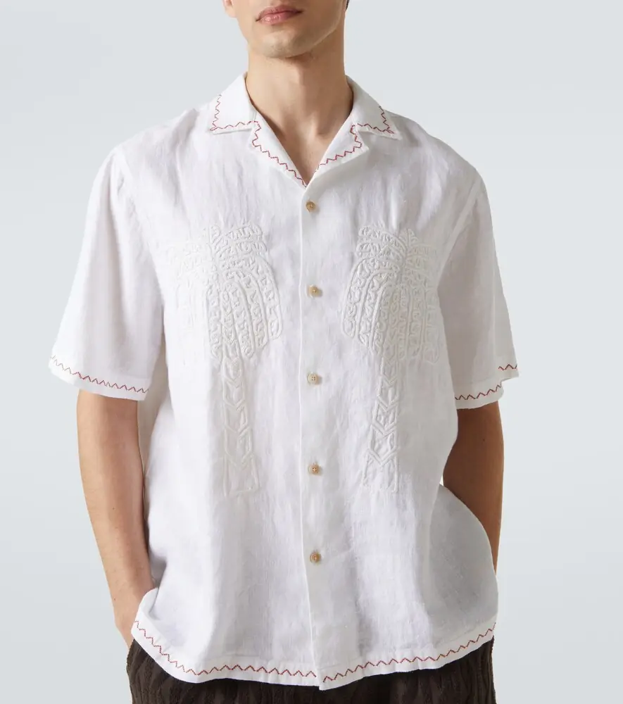 Frescobol Carioca Flavio embroidered linen bowling shirt | Thumbnail 2 Frescobol Carioca Flavio embroidered linen bowling shirt | Thumbnail 2