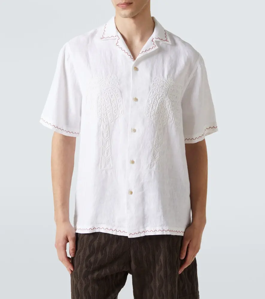 Frescobol Carioca Flavio embroidered linen bowling shirt | Thumbnail 4 Frescobol Carioca Flavio embroidered linen bowling shirt | Thumbnail 4