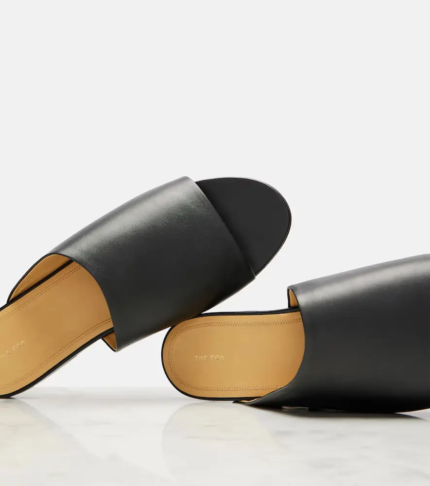 The Row Signum leather slides | Thumbnail 3 The Row Signum leather slides | Thumbnail 3