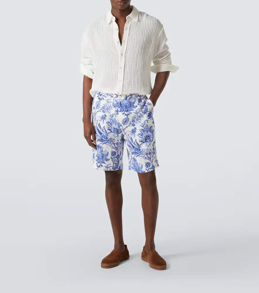 Etro Paisley linen Bermuda shorts | Thumbnail 2 Etro Paisley linen Bermuda shorts | Thumbnail 2