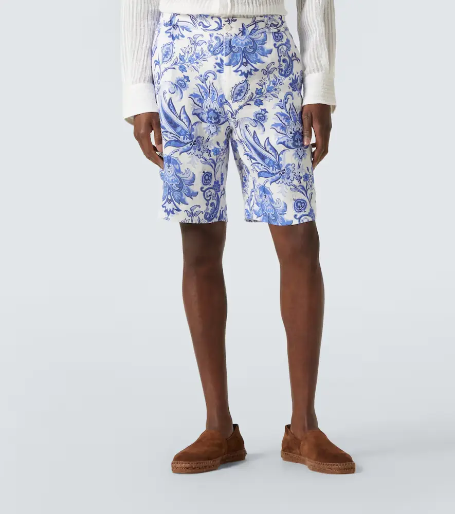 Etro Paisley linen Bermuda shorts | Thumbnail 4 Etro Paisley linen Bermuda shorts | Thumbnail 4
