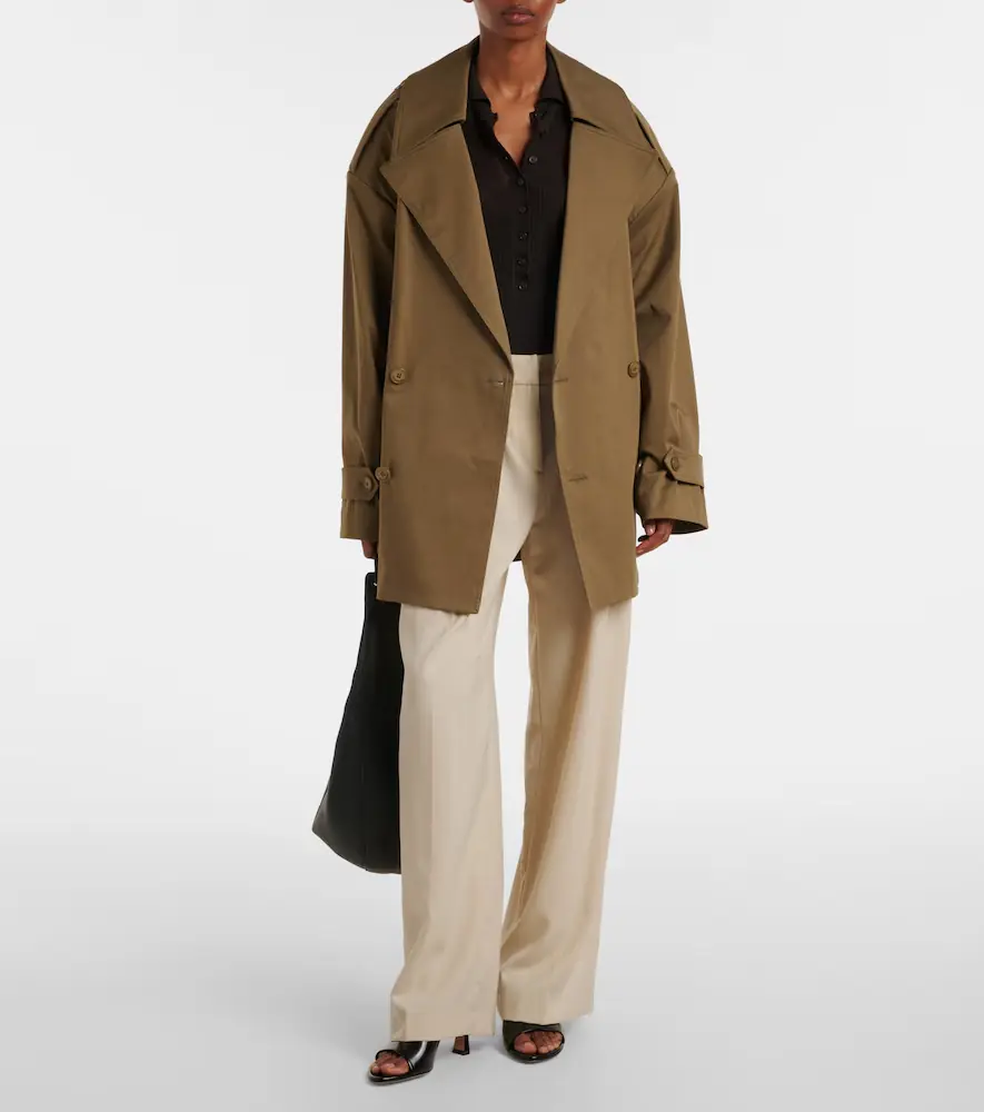 The Frankie Shop Zurich oversized cotton cropped trench coat | Thumbnail 2