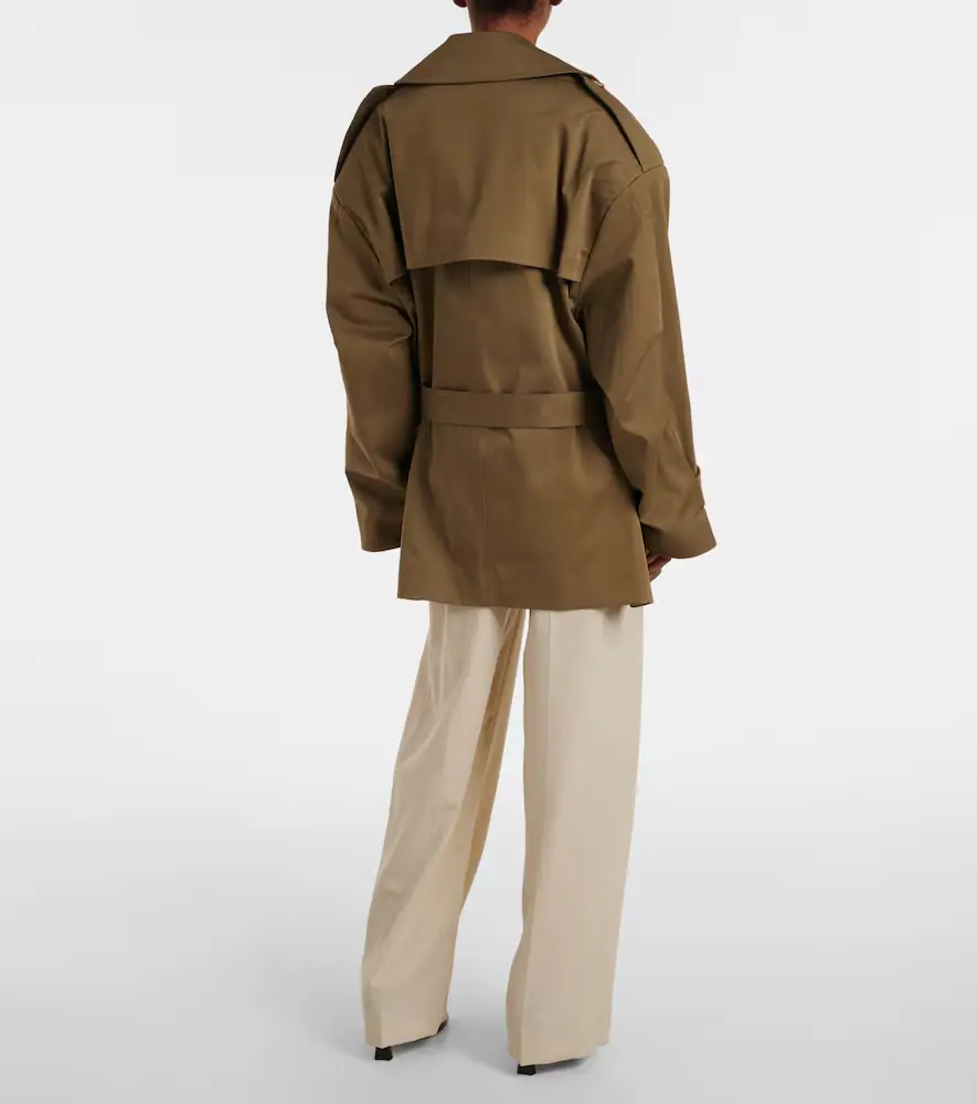 The Frankie Shop Zurich oversized cotton cropped trench coat | Thumbnail 3