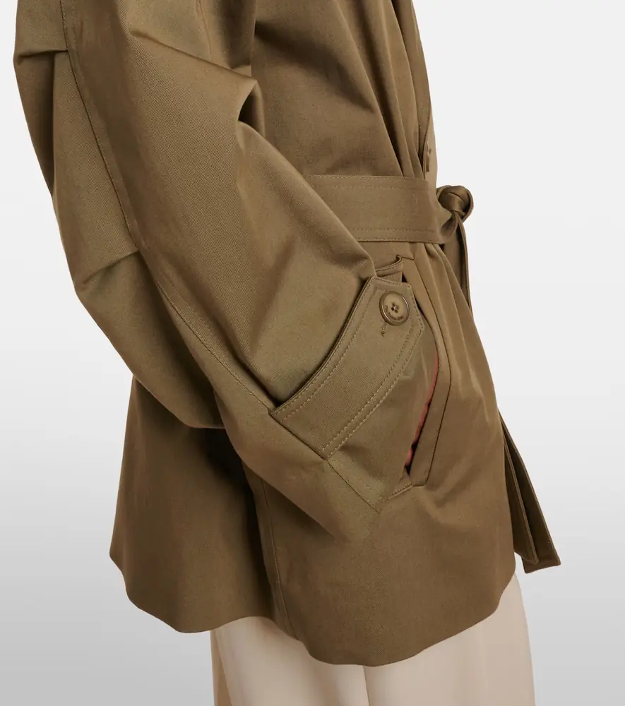 The Frankie Shop Zurich oversized cotton cropped trench coat | Thumbnail 4