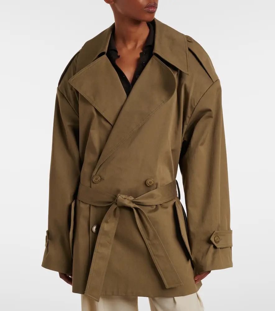 The Frankie Shop Zurich oversized cotton cropped trench coat | Thumbnail 6
