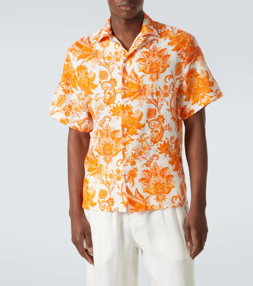 Etro Paisley linen bowling shirt | Thumbnail 3