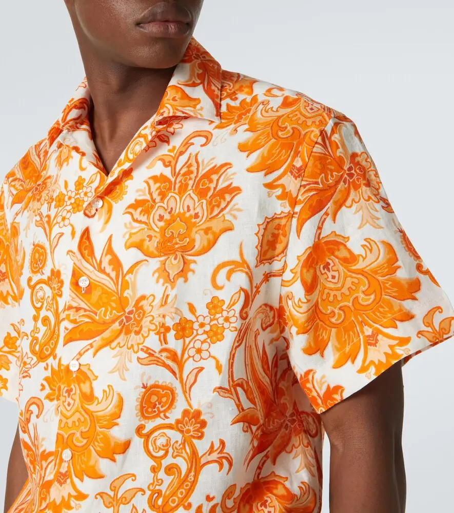 Etro Paisley linen bowling shirt | Thumbnail 5