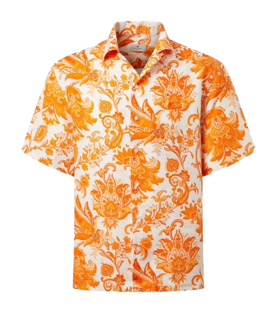 Etro Paisley linen bowling shirt