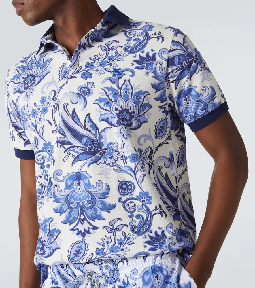 Etro Floral cotton piqué polo shirt | Thumbnail 4 Etro Floral cotton piqué polo shirt | Thumbnail 4