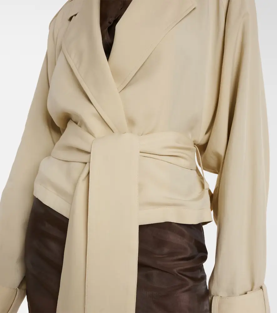 The Frankie Shop Simona cropped trench coat | Thumbnail 4