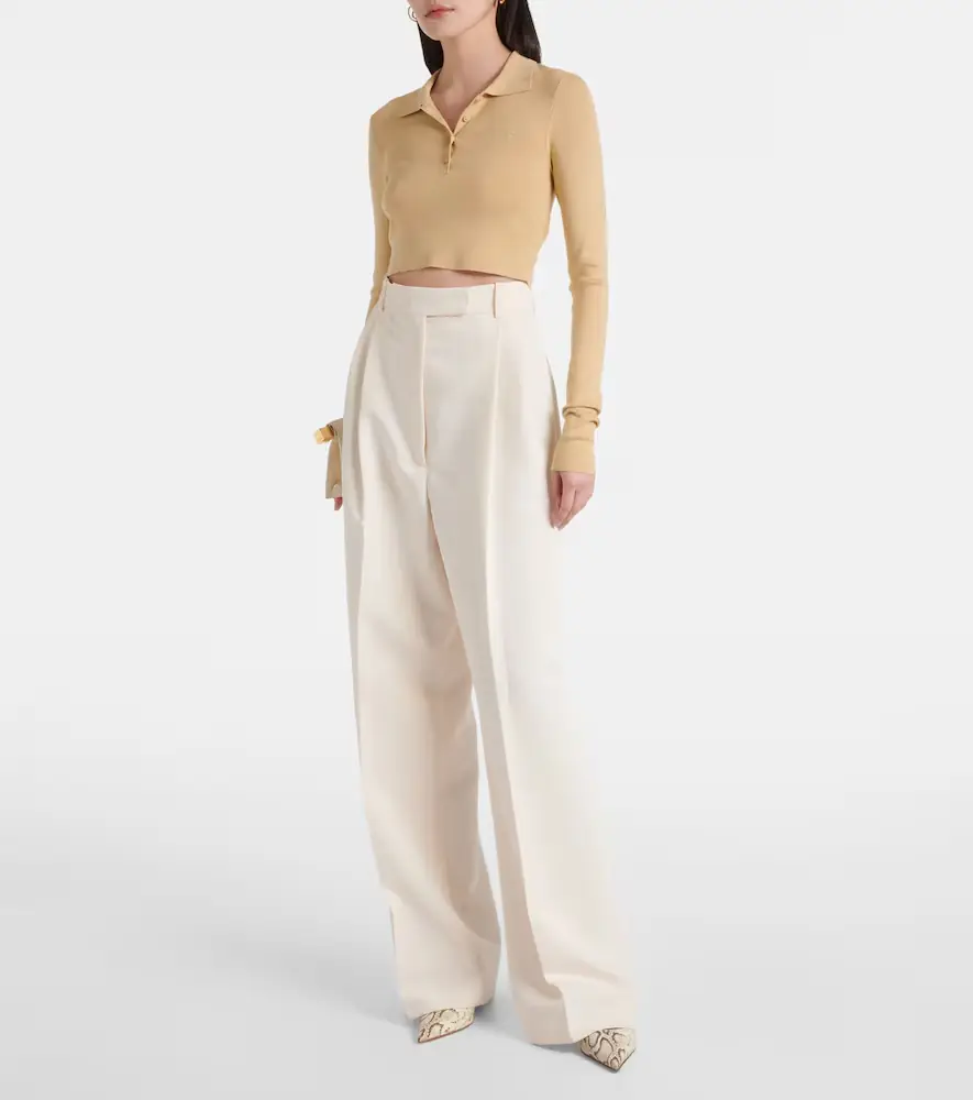 The Frankie Shop Giselle cropped polo sweater | Thumbnail 3