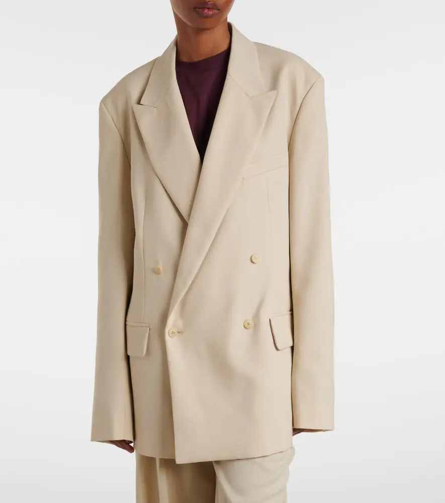 The Frankie Shop Newark double-breasted cotton blazer | Thumbnail 4 The Frankie Shop Newark double-breasted cotton blazer | Thumbnail 4