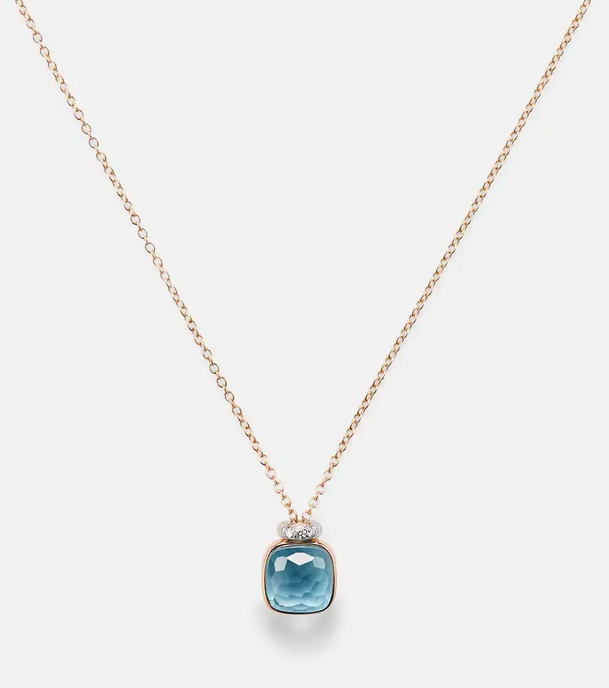 Pomellato Nudo Mini 18kt rose gold necklace with topaz and diamonds | Thumbnail 3 Pomellato Nudo Mini 18kt rose gold necklace with topaz and diamonds | Thumbnail 3